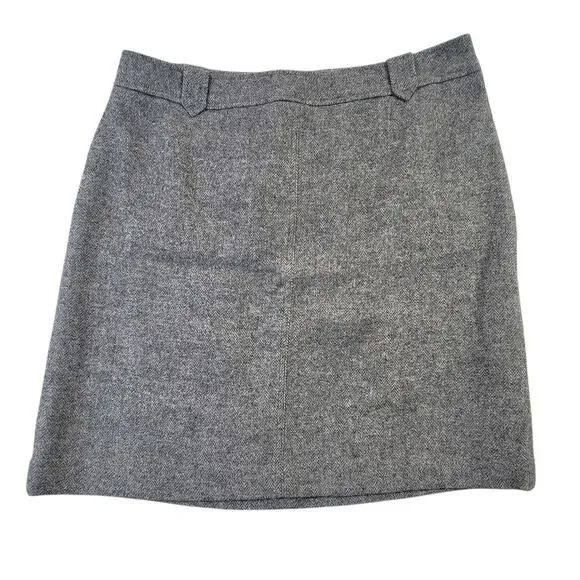 Talbots Wool Blend Herringbone Grey Pencil Skirt Women's SZ 14 - Picture 1 of 9